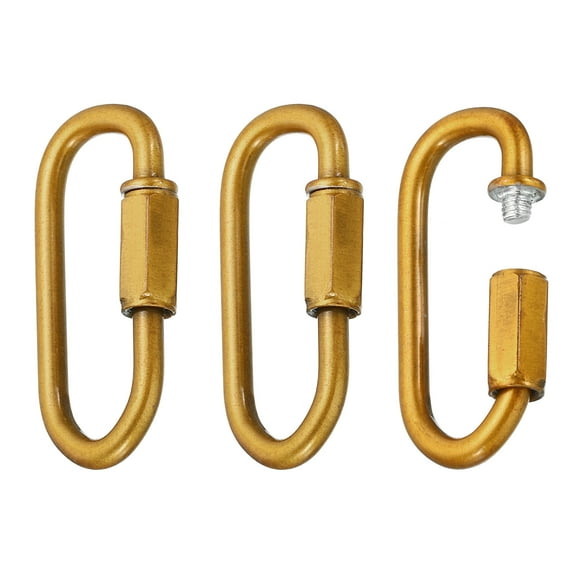 Chain Connectors, 5mm Thick Quick Link Screw Lock Oval Clips for Chandelier Pendant Lights, Gold Bronze, Pack of 3