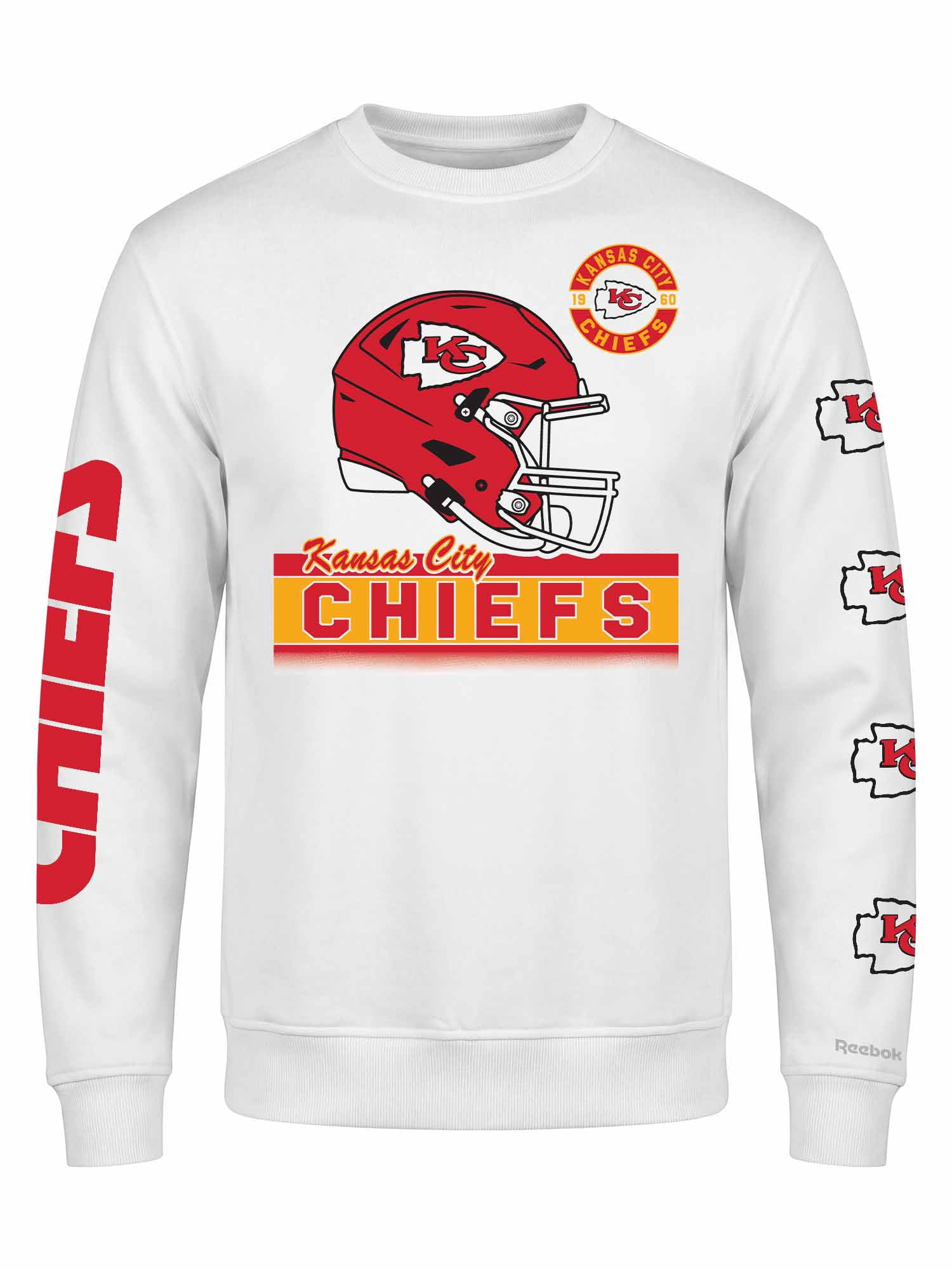Kansas City Chiefs Reebok Mens White Crew Sweatshirt