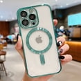 thumbnail image 1 of Funda Magsafe transparente de carga inalámbrica de lujo para iPhone 14 13 12 11 Pro Max X XR XS 7 8 Plus SE 2020 22 Mini funda suave, 1 of 4