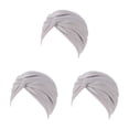 thumbnail image 1 of Turbante Musulmán Sonducket Hijabs Caps Frente Color Plisado Elasticidad Chemo Mujeres Headwear Gris Claro, 1 of 6