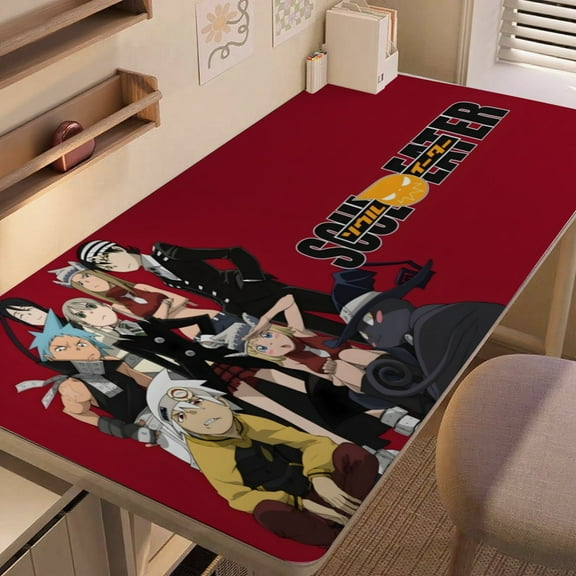 Soul Eater-themed extra-large Non-Slip Base leather Desk Table mat—versatile for computer desks, dining tables, and more.12"x24"(30X60cm）