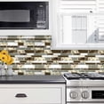 thumbnail image 6 of DEWOO Peel and Stick on Self Adhesive Backsplash Wall Marble Tiles Stickers 3D for Kitchen Bathroom,Brown (10-Sheet, 12"×12"), 6 of 12