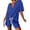 Blue, variant on Weardear Women's Two Piece Outfits V Neck Batwing Short Sleeve Shirts and High Waist Shorts Lounge Sets