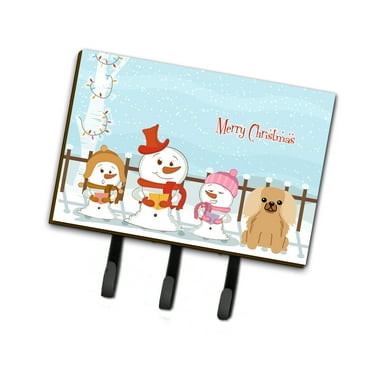 Merry Christmas Carolers Pekingese Fawn Sable Leash or Key Holder