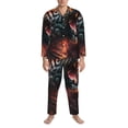thumbnail image 3 of Daiia Cool Tiger for Men's Long-Sleeved Pajama Set – Soft & Comfortable Sleepwear Button-Up Pajamas Cozy Lounge Wear-, 3 of 7