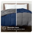 thumbnail image 5 of Queen Comforter - Reversible Colors - Goose Down Alternative - Ultra-Soft - Premium 1800 Series - All Season Warmth - Bedding Comforter (Queen, Dark Blue/Grey), 5 of 8