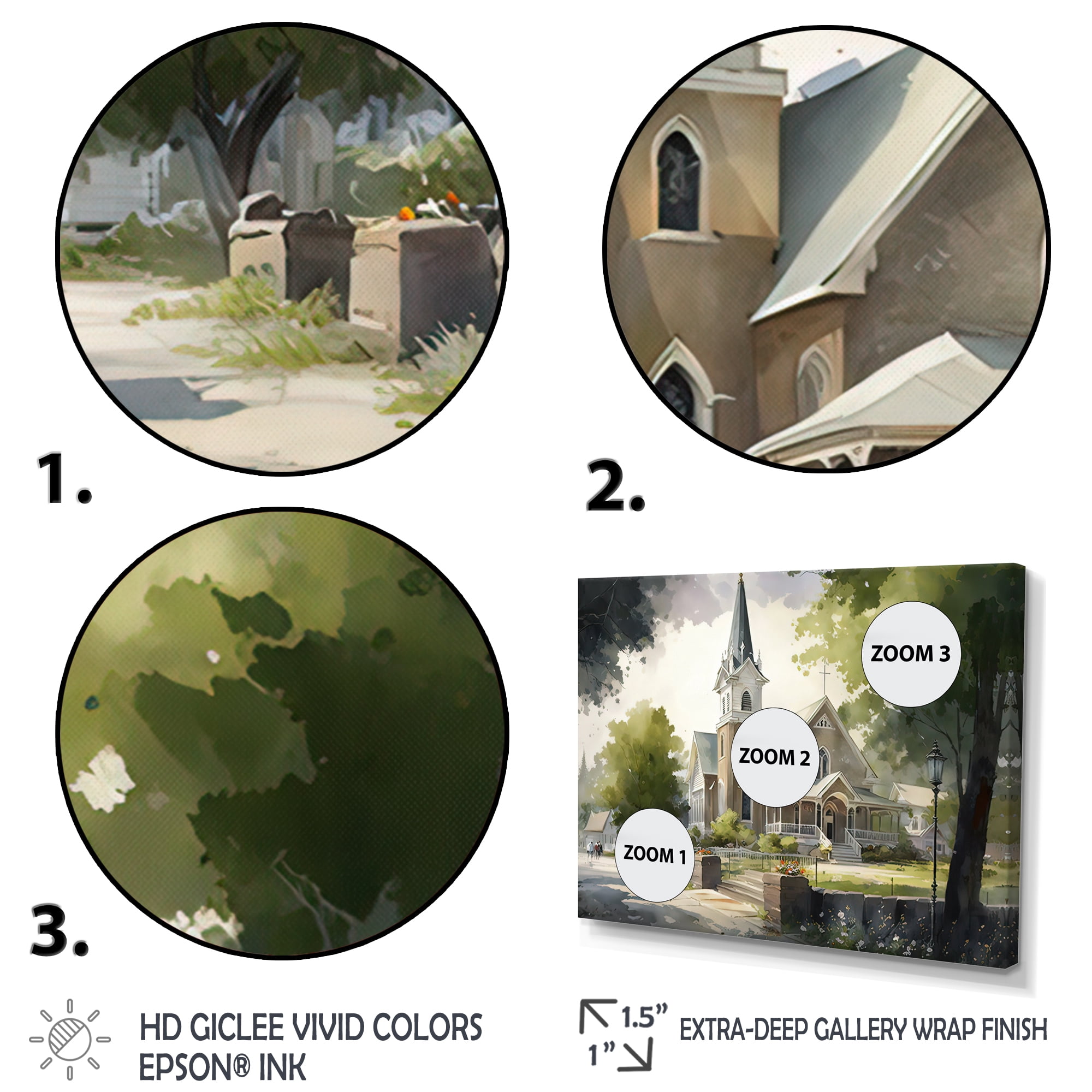 Designart Church In Country Town V Canvas Wall Art