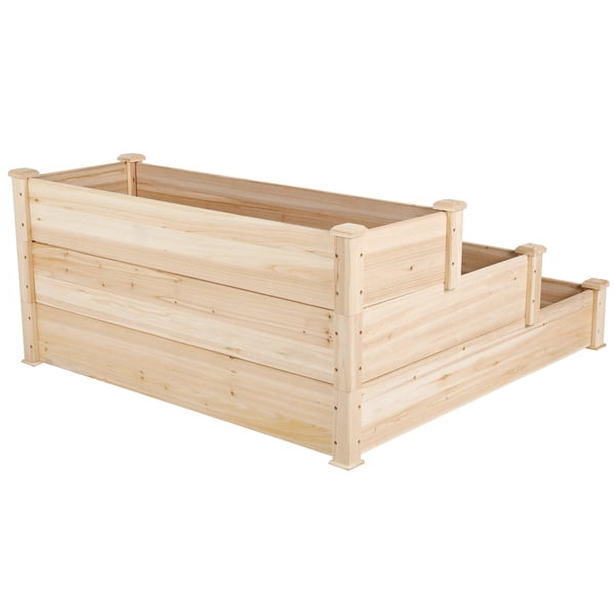 Alden Design 47" x 47" x 22" 3-Tier Beige Fir and Wood Raised Garden Kit