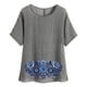 thumbnail image 1 of Camiseta de Mujer Camiseta de Manga Corta Impresión Casual Raglan Suelto de Lino Top Blusas, Cuello de la Tripulación, 1 of 5