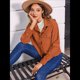 thumbnail image 5 of Chaquetas de con Botones para Mujer, Camisetas de Larga, Tendencia 2025 Naranja Rojo L, 5 of 8