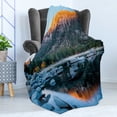 thumbnail image 4 of Lake Tahoe Soft Flannel Fleece Throw Blanket, Rocks in a Lake Photo North American Landscape Sierra Nevada California USA, Cozy Plush for Indoor and Outdoor Use, 70" x 90", Multicolor, by Ambesonne, 4 of 5