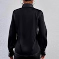thumbnail image 6 of Women's Ruffle Blouse Long Sleeve Collar Neck Button Down Victorian Shirt Tops, 6 of 8