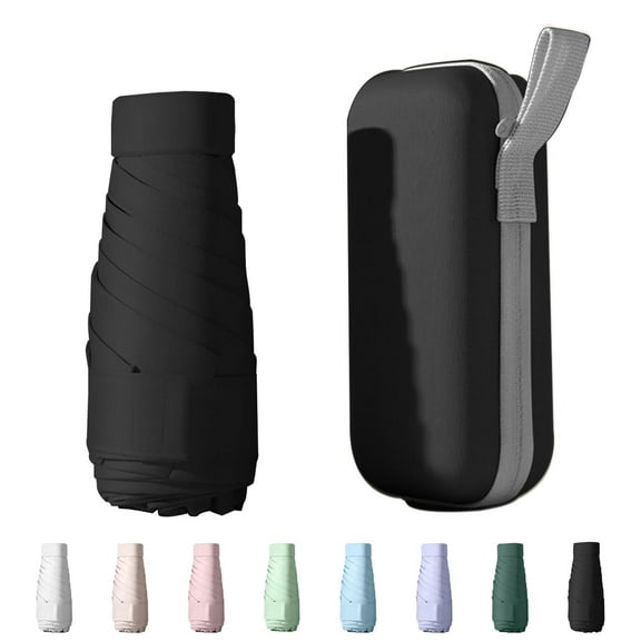 Mini Umbrella for Travel, Small Umbrella for Purse with Case for Sun and Rain, Sun Umbrella with UV Protection, Lightweight & Compact Umbrella
