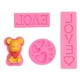 thumbnail image 3 of Molde de Cocina Molde para fondant 4 unidades para tartas chocolate fondant amor corazón y oso (rosa) JShteea Libre de BPA, 3 of 9