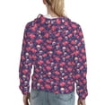 thumbnail image 7 of Lsque red Skull flower Pattern Casual Women's Hoodie,Hooded Sweatshirt with Kangaroo Pocket,Pullover Hoodie with Eye-catching Drawstrings-Small, 7 of 7