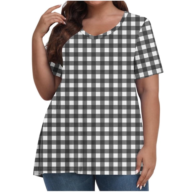 Camiseta de Manga Corta de Cuello en V Sólido Casual, Camisetas de Manga Corta para las Mujeres
