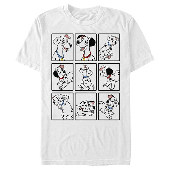 Men's One Hundred and One Dalmatians Family Grid Graphic Tee White Small