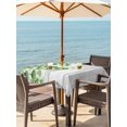 thumbnail image 3 of Outdoor Tablecloth with Umbrella Hole for Patio/Picnic/Party/Camping, Summer Botanical Waterproof Table Cloth Square Cover Washable, Watercolor Green Leaves Farm Wooden Grain (54"x 54"), 3 of 8