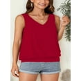 thumbnail image 2 of Womens V Neck Casual Tank Tops Fit Sleeveless Summer Tops Shirts Blouses, 2 of 5