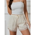 thumbnail image 4 of Michellecmm  Women’s Lace Trim Shorts Cute Elastic High Waist Little Bow Shorts, 4 of 9