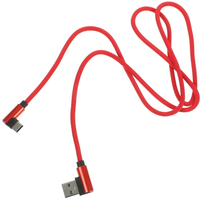 unbranded Cable De Carga USB Tipo C Rojo Con En Ángulo De 90 Y Resistencia Ultra Duradera Para Teléfonos