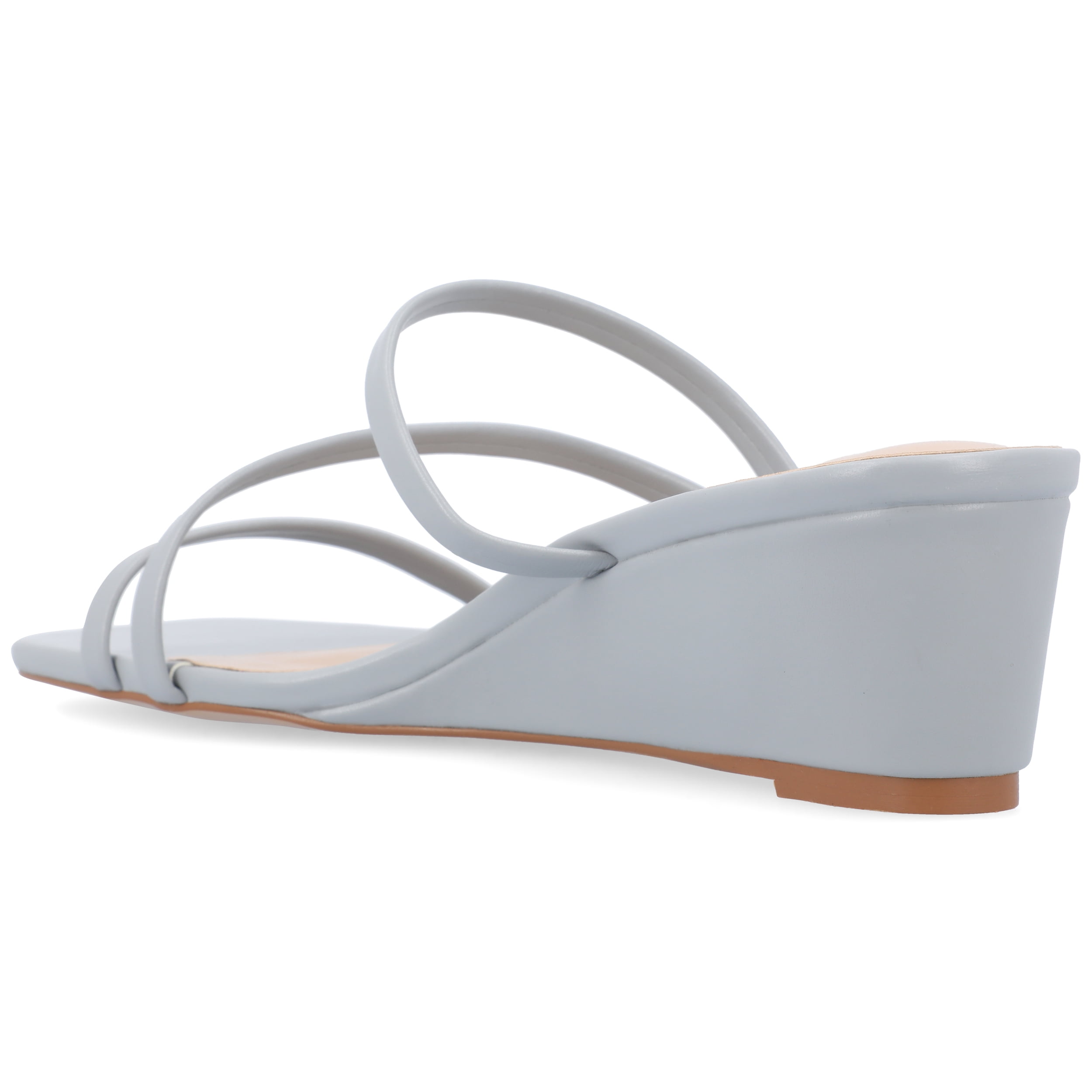 Journee Womens Takarah Crossover Strap Slip On Wedge Sandals