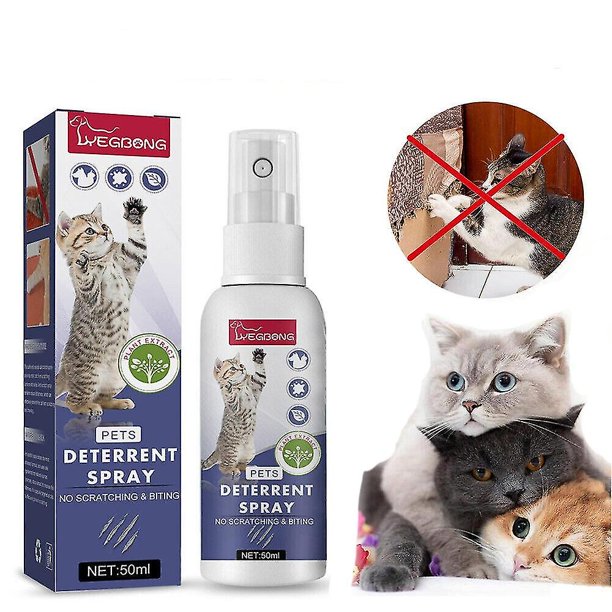 1-3 piezas de 50 ml de aerosol disuasorio para gatos Scratch No More, para entrenamiento, antiarañazos, muebles, sofá, detiene eficazmente los arañazos naturales de los muebles