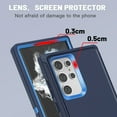 thumbnail image 5 of 3 in 1 Bundle Designed for Samsung Galaxy S24 Ultra Heavy Duty Case with 2 Clear Tempered Glass, Triple Layer Protection Shockproof Dropproof Dustproof Cover for Samsung Galaxy S24 Ultra, Blue, 5 of 6