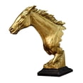thumbnail image 4 of de cabeza de caballo de estilo nórdico, artesanías, arte, resina, regalos escultura de de animales para la decoración del gabinete , Dorado Soledad Estatua de cabeza de caballo, 4 of 10