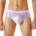 iiniim Men Shiny Silky Low Rise Briefs Underwear Elastic Waistband