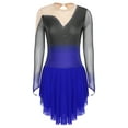 thumbnail image 3 of iiniim Womens Glittery Figure Skating Gradient Dress Gymnastics Active Costume Royal Blue S, 3 of 7