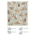 thumbnail image 5 of Cute Sloth Pattern Flannel Blanket Soft & Cozy High-Quality All-Season Throw Contemporary Cartoon Style with White Base Green Leaves & Brown Branches, 5 of 7