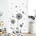 thumbnail image 1 of Taian negro romántico diente de león dormitorio sala de estar dormitorio Fondo decoración de pared pintura autoadhesiva, 1 of 2