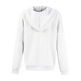 thumbnail image 6 of Women's Zip Up Hoodies Plus Size Drawstring Long Sleeve Solid Color Sweatshirts Fall Winter Fashion Casual Hooded Jacket, 6 of 7