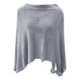 thumbnail image 7 of MSJUHEG Kimonos,Poncho Sweater Women,Cape Coat,Shawl Wraps,Wrap Cardigan,Cape Fringe Horn Buckle Irregular Double Fringe Cape Warm and Thick Gray One Size, 7 of 7
