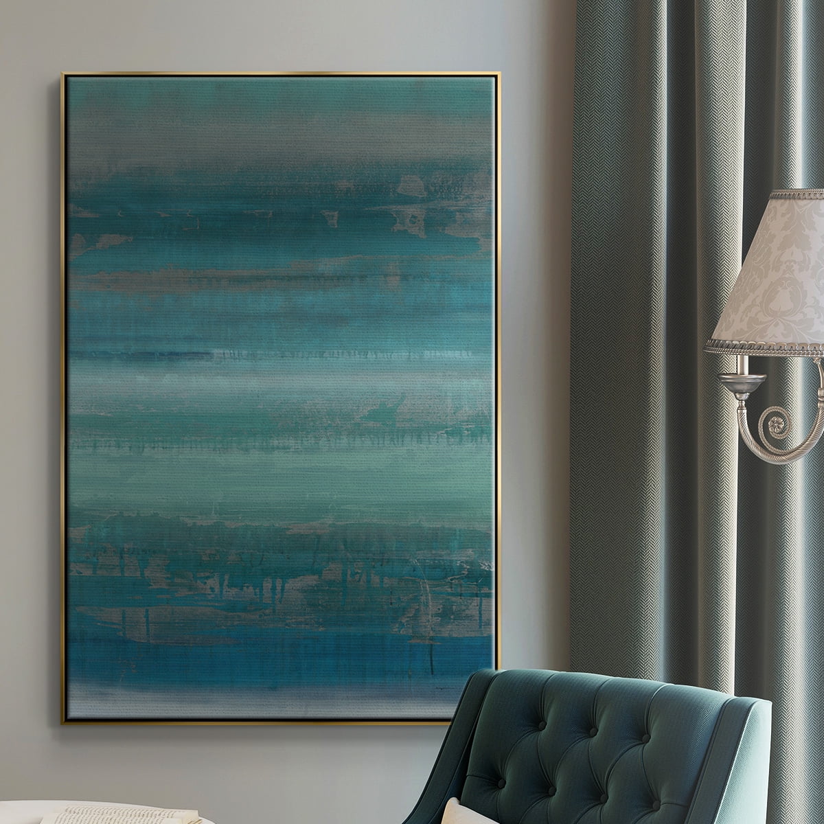 Stars & Shores II Framed Premium Gallery Wrapped Canvas - Ready to Hang - 17 x 25 - Gold Floating Frame