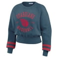thumbnail image 2 of Women's WEAR by Erin Andrews  Navy Cleveland Guardians Vintage Washed Cropped Pullover Sweatshirt, 2 of 4