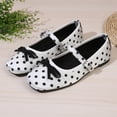 thumbnail image 5 of Miqool Womens Dot Print Loafers Flat Shoes Round Toe Bowknot Shallow Mouth Slip On Indoor Outdoor Comfortable Shoes, 5 of 9