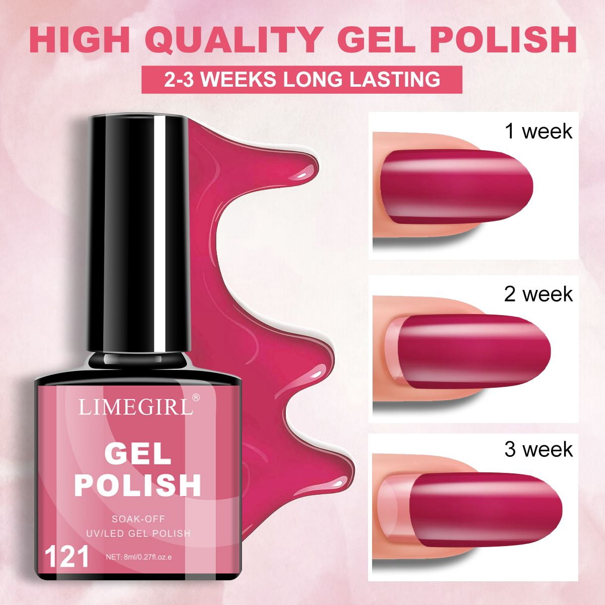 6Pcs Gel Polish Set, 6 Vibrant Colors UV Gel Nail Polish Red Blue Green Christmas Gift for Women Girls