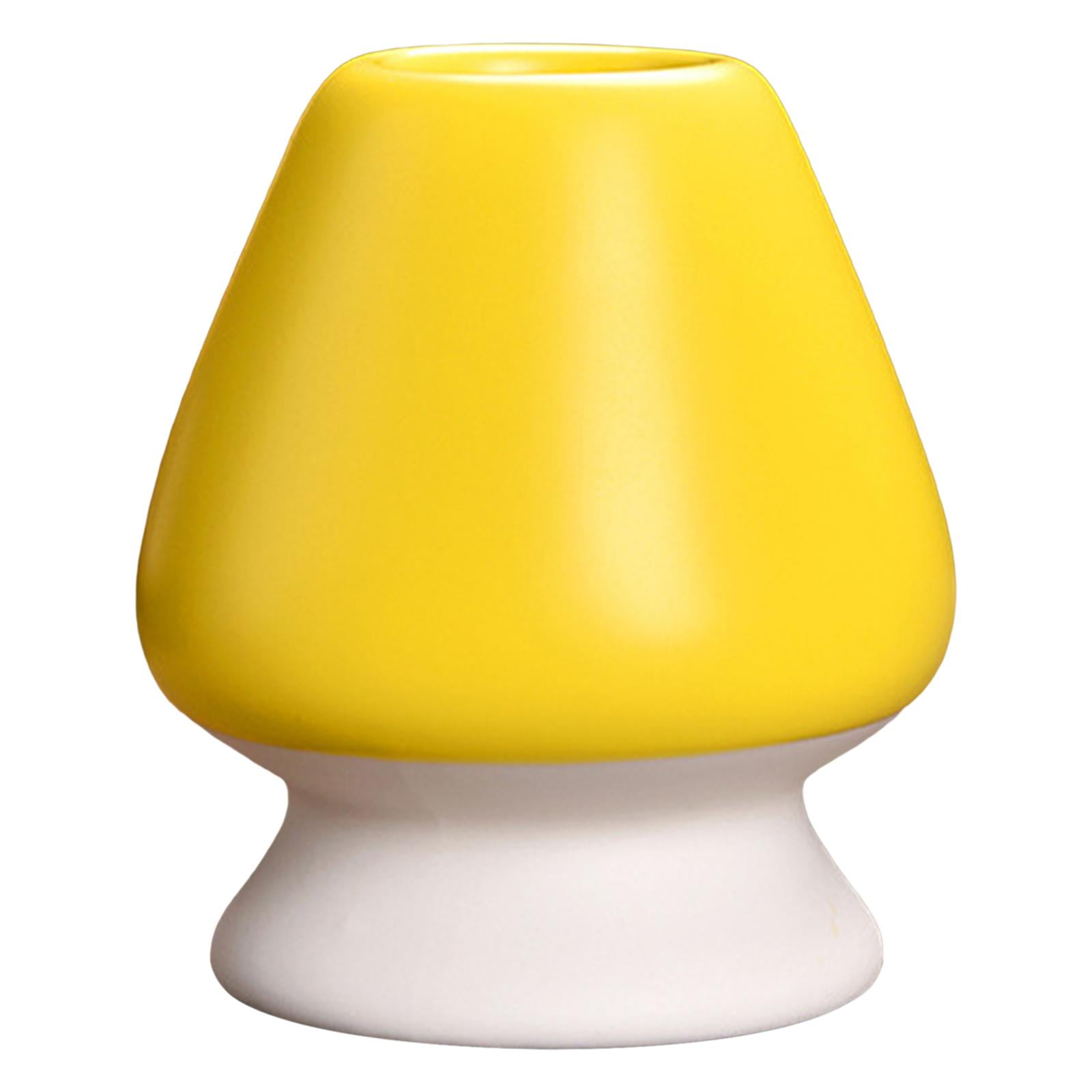 Ceramic Whisk Holder Traditional Keep Bamboo Whisk Shape Teaware Yellow