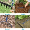 thumbnail image 2 of Garden Bow Rake,Heavy Duty Garden Rake 5ft Long Stainless Steel Handle with 14 Tines Thatch Rake,Professional Lawn Rake to Collect Leaf & Poop Among Yards, 2 of 6
