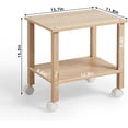 thumbnail image 3 of Leyaoyao Printer Stand, 2 Tier Rolling Printer Cart with Wheels, Under Desk Printer Stand for Office, Home, Natural Oak, 3 of 8