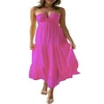 thumbnail image 1 of Women Halterneck Long Dress A-Line Sleeveless Backless Flowy Maxi Beach Dress, 1 of 6