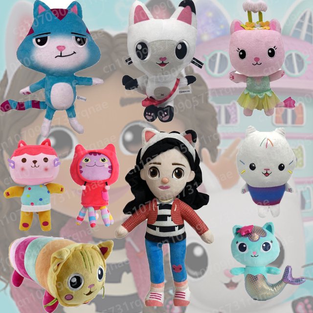 Muñecos de peluche de la serie periférica de la casa de muñecas del Anime Gabby, personajes de dibujos animados, juguetes lindos, regalo de cumpleaños para niños, caliente