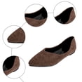 thumbnail image 6 of Women's Retro Suede Pointed Toe Ballets Flats Comfortable V Cut Loafers Lightweight Slip On Walking Dress Shoes Brown Size 9, 6 of 7