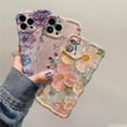 thumbnail image 2 of Laser Blue Light Flowers Phone Case For iPhone 14 Pro Max 11 12 13 Pro Max 14Pro 13Pro Luxury Shockproof TPU Soft Silicone Cover 3 For iPhone 11Pro Max, 2 of 6