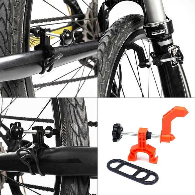 Support de Redressage de Roue de Vélo Support de Redressage de Roue de Vélo de Route Outil de Réglage de Jantes de Vélo Outils de Réparation de Sport Extérieur Portable Accessoires de Rechange Orange