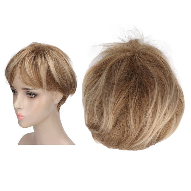 Pelo Corto Rubio Con Corte Pixie, Pelo Sintético, Gancho Ajustable A La Moda, Pelo Corto Con Corte Pixie Dorado, Fibra Resistente Al Calor Para Mujeres Para Fiesta