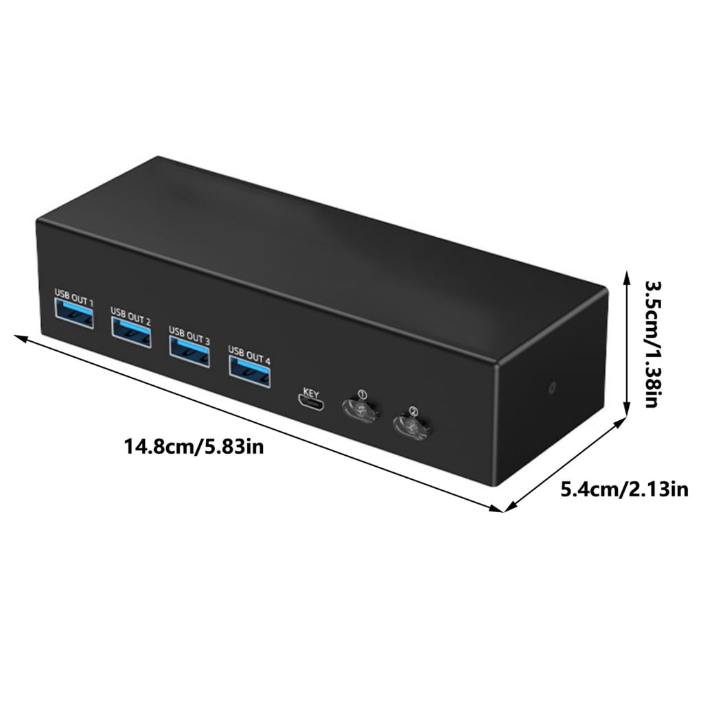 Two Monitors KVM Switches 8K Resolution for Two Computers with Keyboards and Mouse Sharing