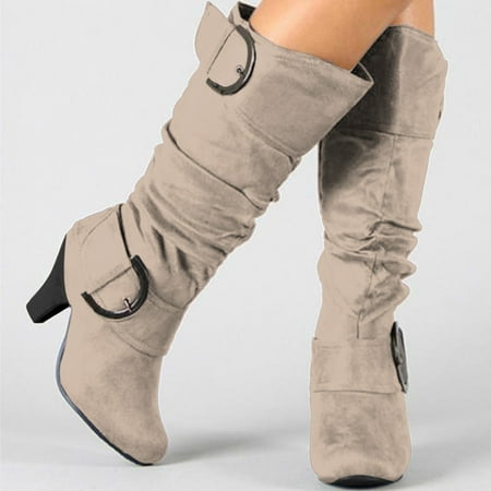 

Womens Boots Women s Boots High Heel Boots For Women Retro Booties Tapered Heel Boots Shoes Beige 9 Boots for Women